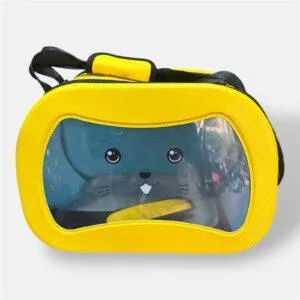 Cat Face Hard Plastic Carry Case - Yellow
